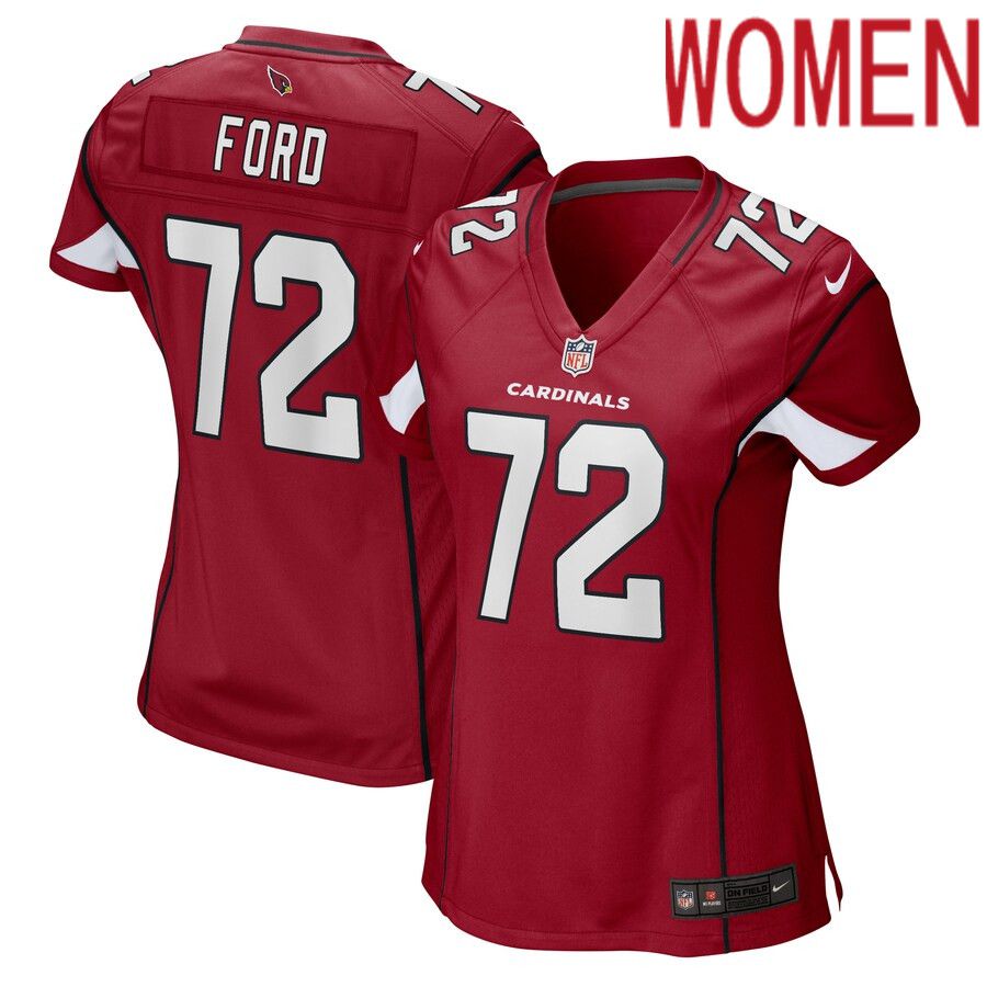Women Arizona Cardinals 72 Cody Ford Nike Cardinal Game Player NFL Jersey